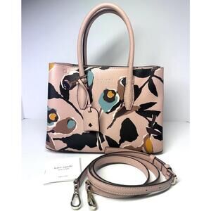 NWT Kate Spade *Eva Paper Rose* Small Top Zip Pink Floral Satchel Purse Bag
